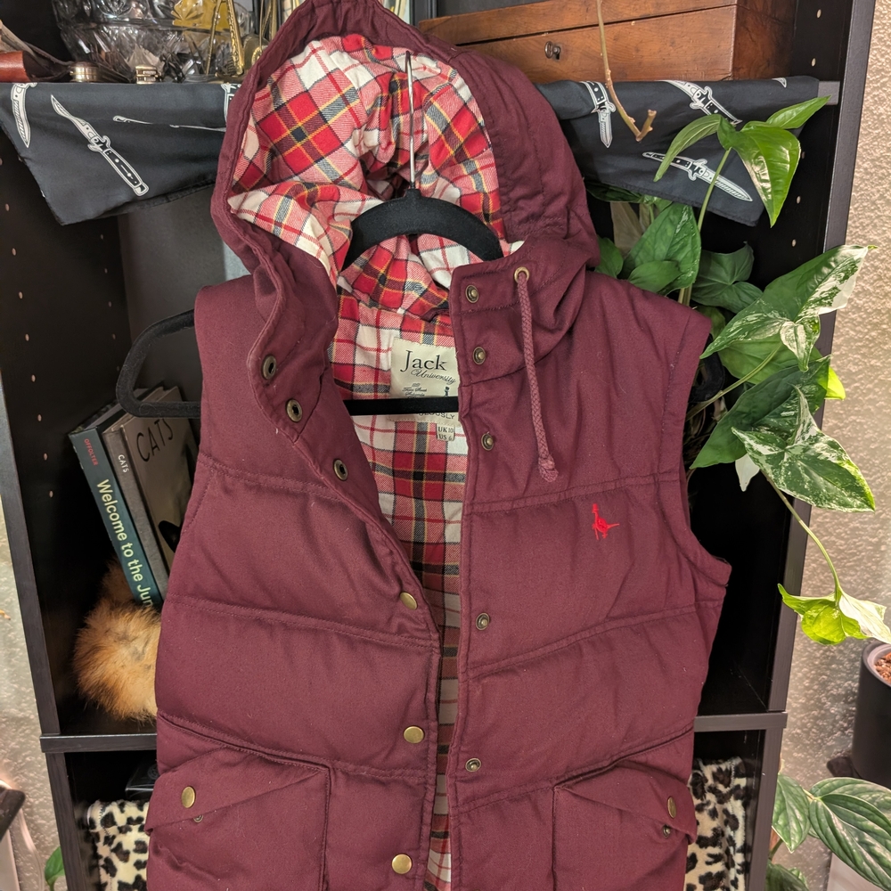 Jack Wills Burgundy Hooded Vest